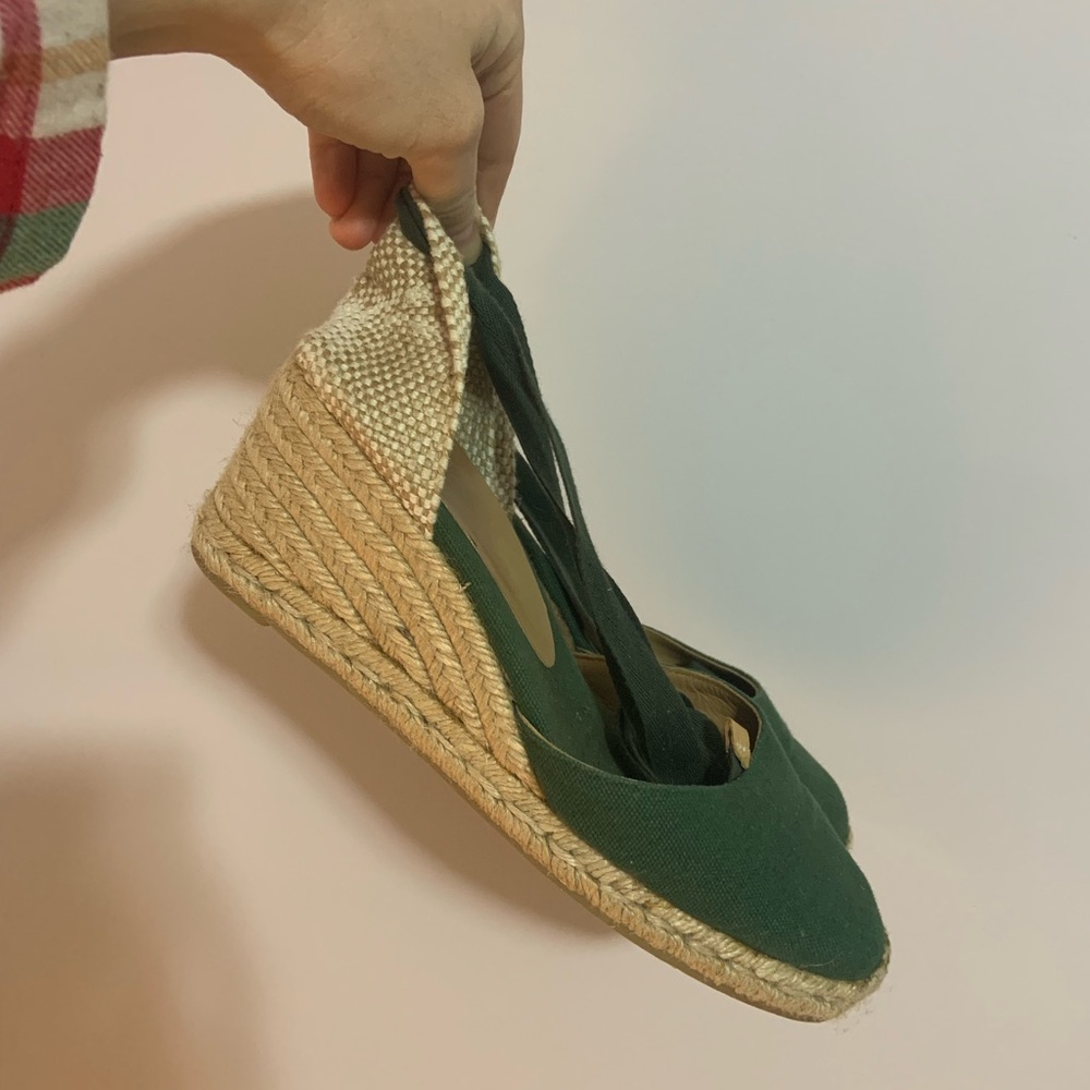 Castaner wedge espadrille in green